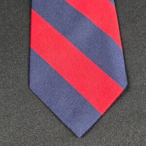 Cape Cod Men's Navy Red Striped Woven Tie Classic